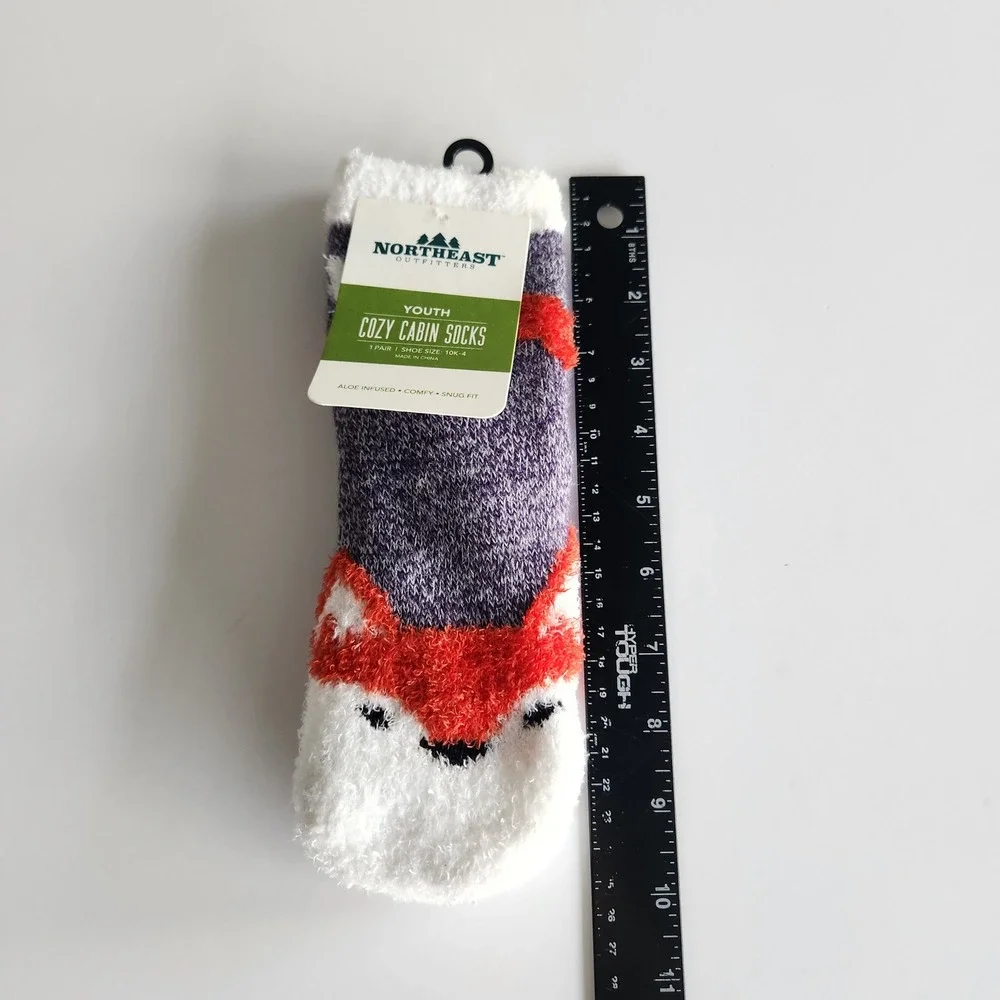 Northeast Outfitters‎ Youth Cozy Cabin Socks Fox Critter animal NEW